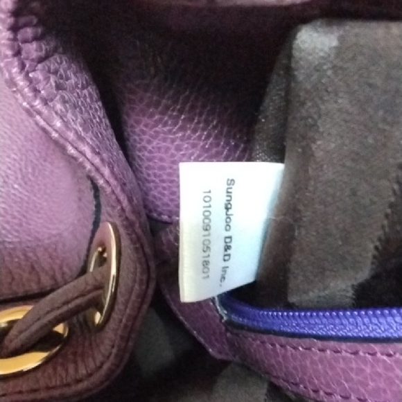 MCM Purple Drawstring Bucket Bag And Matching Wallet Set - Picture 11 of 14